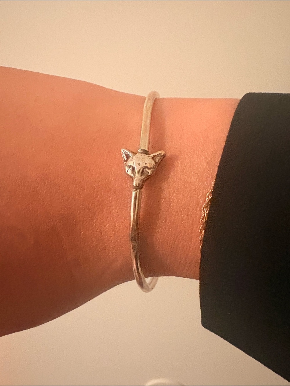 Silver Fox Head Cuff Bracelet - Women's Jewelry